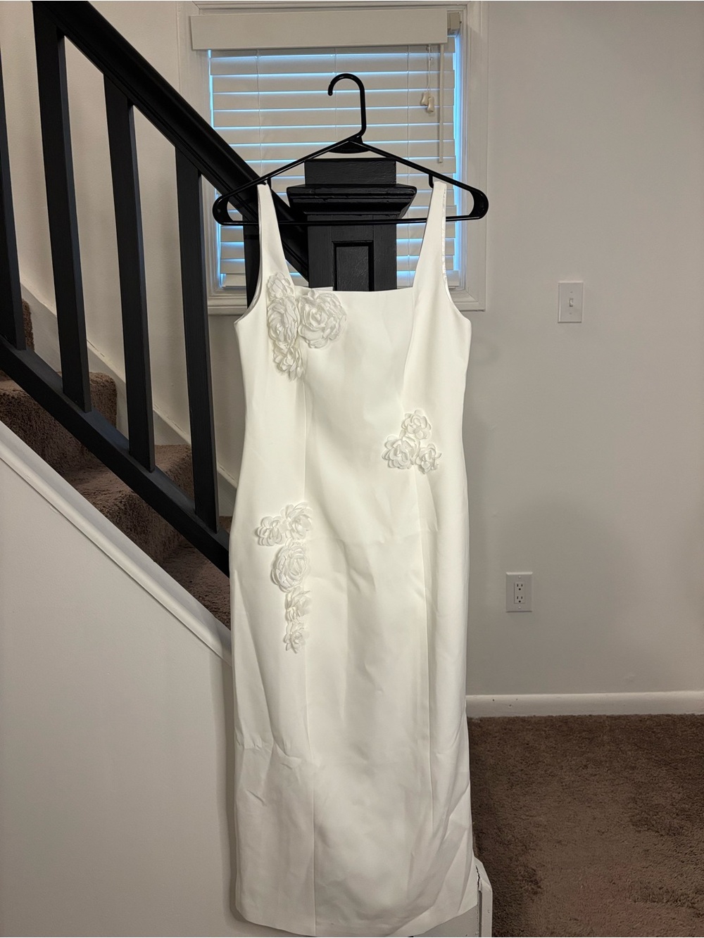 JW PEI Cream Midi Dress with 3D Floral Appliqués - Picture 8 of 9